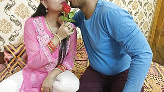 Indian Beautiful Husband Wife Celebrate Special Valentine Week Happy Rose Day Dirty Talk In Hindi Voice Saara Give Footjob